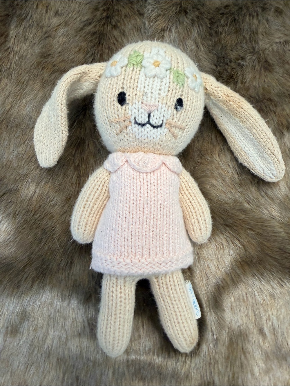 Cuddle + Kind Tiny Hannah the Bunny Knit Doll 6” EUC